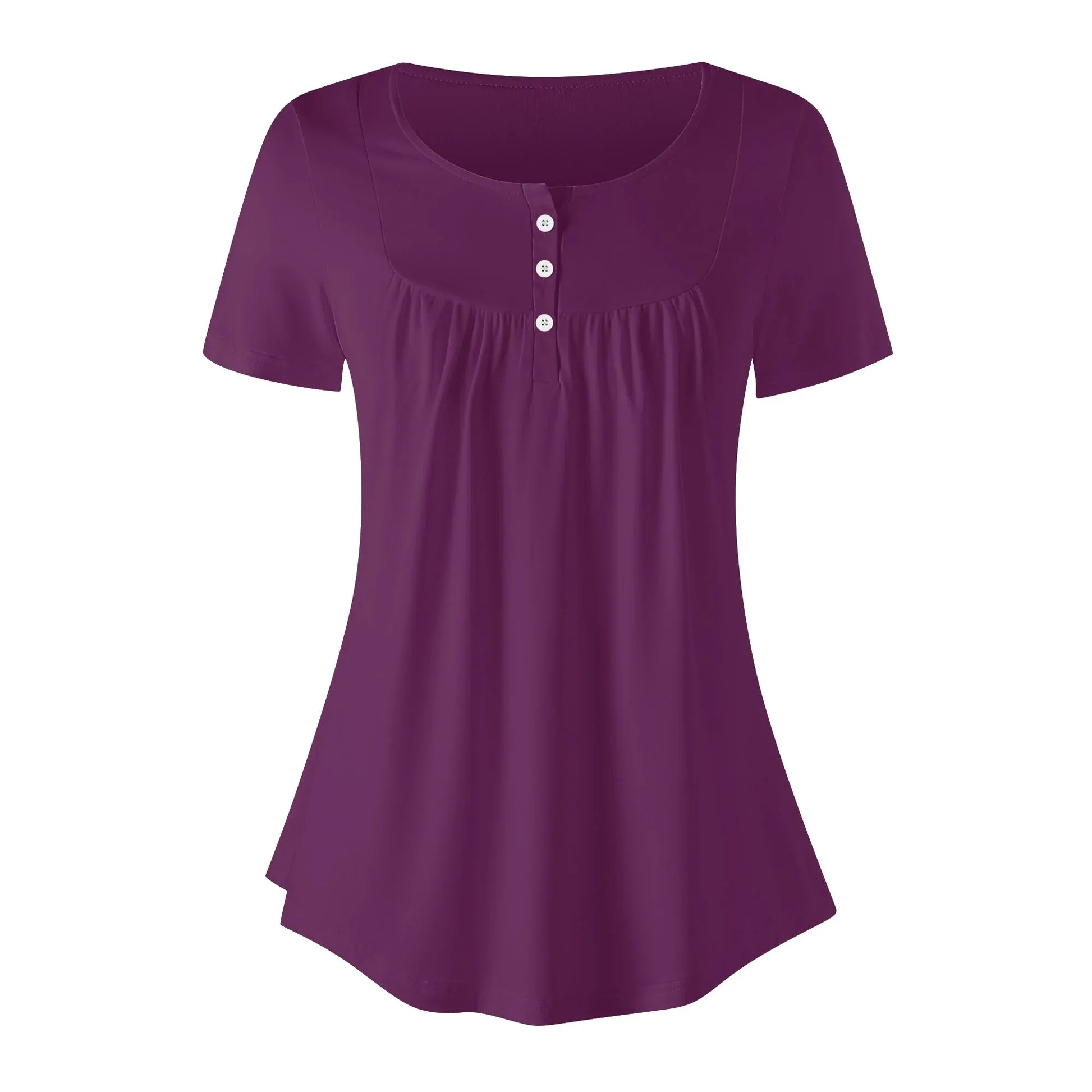 lockere-bluse-mit-u-ausschnitt-und-kurzen-armeln-fur-damen-tyrian-purple-bluse-jlr-design-3 - JLR Design