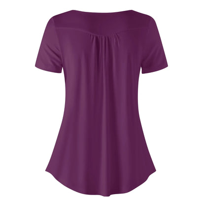 lockere-bluse-mit-u-ausschnitt-und-kurzen-armeln-fur-damen-tyrian-purple-bluse-jlr-design-4 - JLR Design