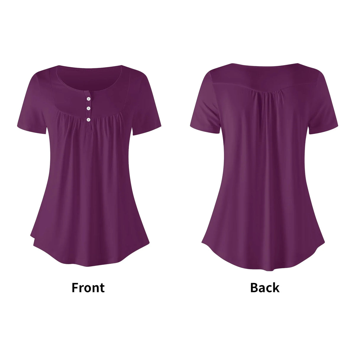 lockere-bluse-mit-u-ausschnitt-und-kurzen-armeln-fur-damen-tyrian-purple-bluse-jlr-design-jlr-design-de-5 - JLR Design