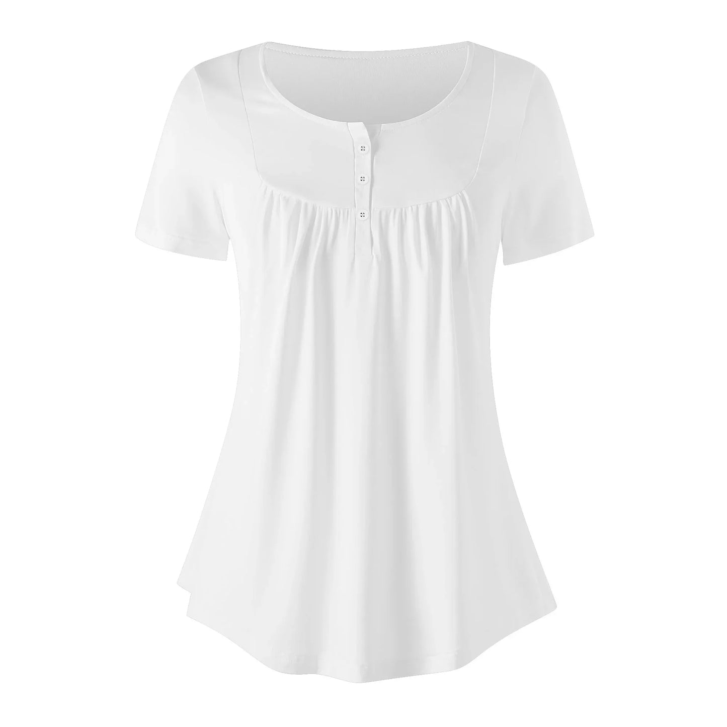 lockere-bluse-mit-u-ausschnitt-und-kurzen-armeln-fur-damen-weiss-bluse-jlr-design-3 - JLR Design