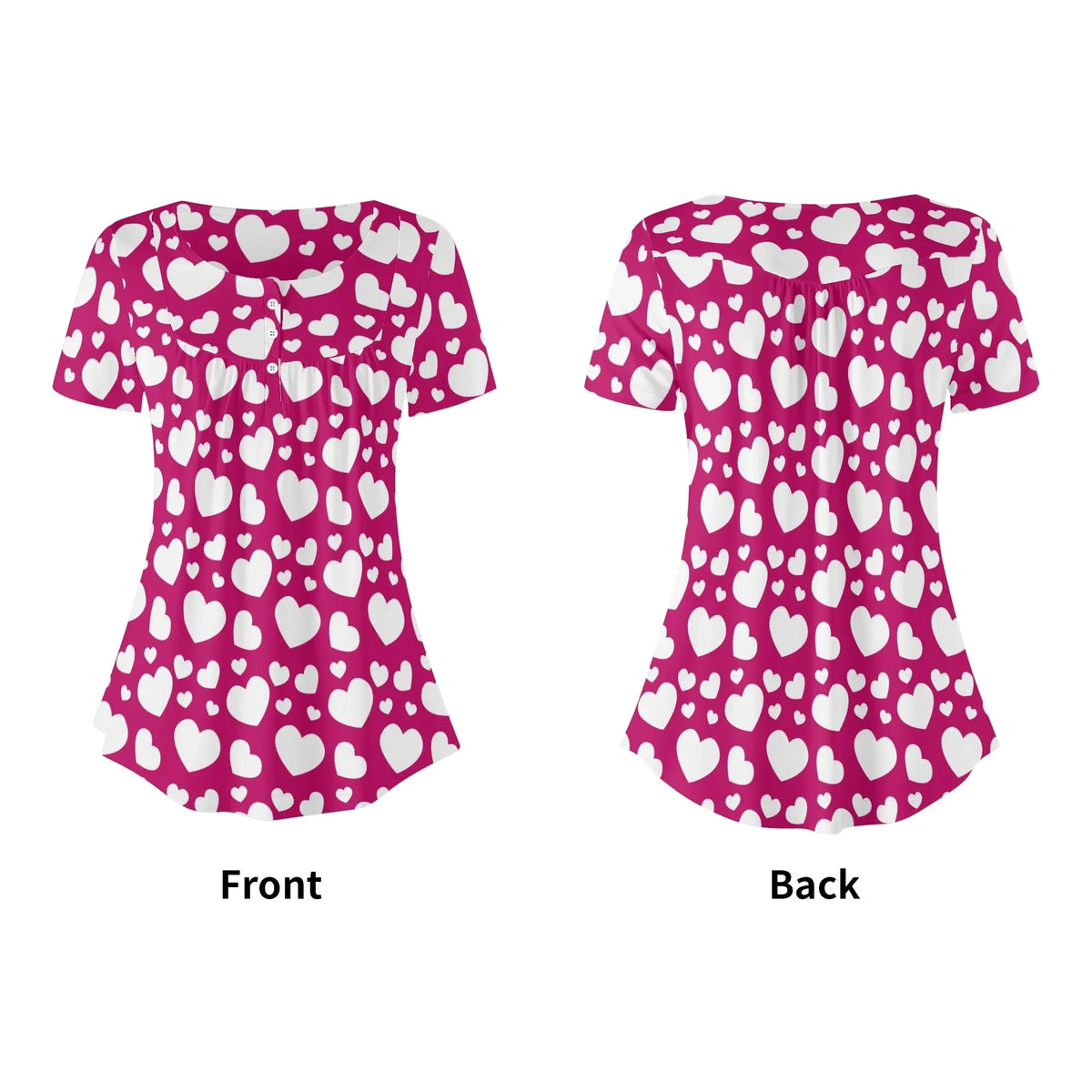 lockere-bluse-mit-u-ausschnitt-und-kurzen-armeln-fur-damen-weisses-herzchenmuster-bluse-jlr-design-jlr-design-de-5 - JLR Design