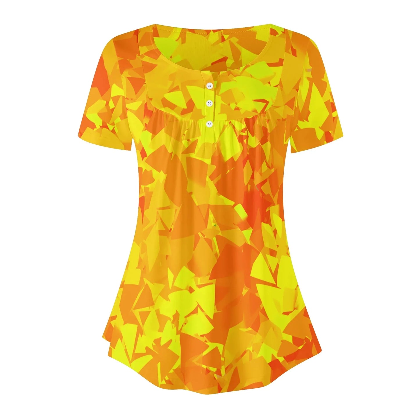 lockere-bluse-mit-u-ausschnitt-und-kurzen-armeln-fur-damen-yellow-crystal-bluse-jlr-design-3 - JLR Design