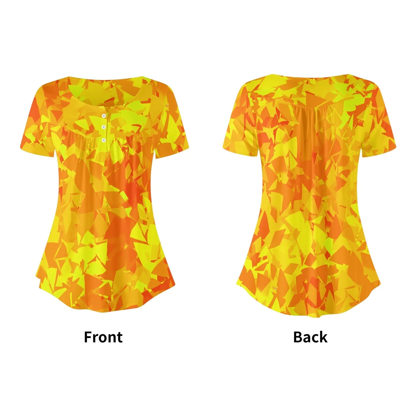 lockere-bluse-mit-u-ausschnitt-und-kurzen-armeln-fur-damen-yellow-crystal-bluse-jlr-design-5 - JLR Design