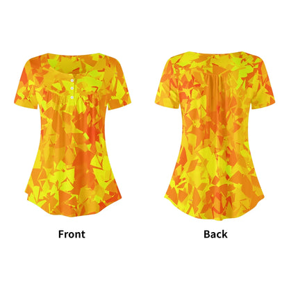 lockere-bluse-mit-u-ausschnitt-und-kurzen-armeln-fur-damen-yellow-crystal-bluse-jlr-design-5 - JLR Design