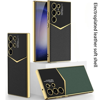 luxus-leder-optik-hulle-fur-samsung-s25s24s23-ultra-or-galvanisierter-glanz-and-stossschutz-handyhulle-jlr-design-1 - JLR Design