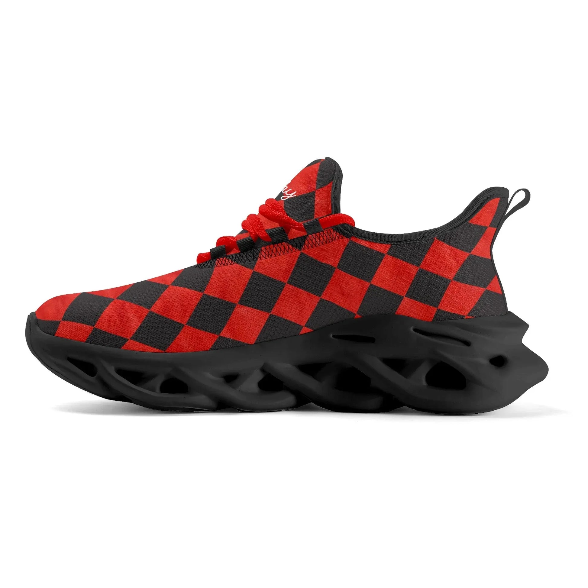 meeshy-air-athletic-sneaker-schwarz-rot-kariert-damen-sneaker-jlr-design-11 - JLR Design