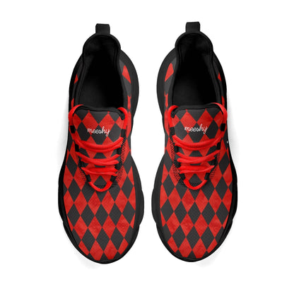 meeshy-air-athletic-sneaker-schwarz-rot-kariert-damen-sneaker-jlr-design-13 - JLR Design
