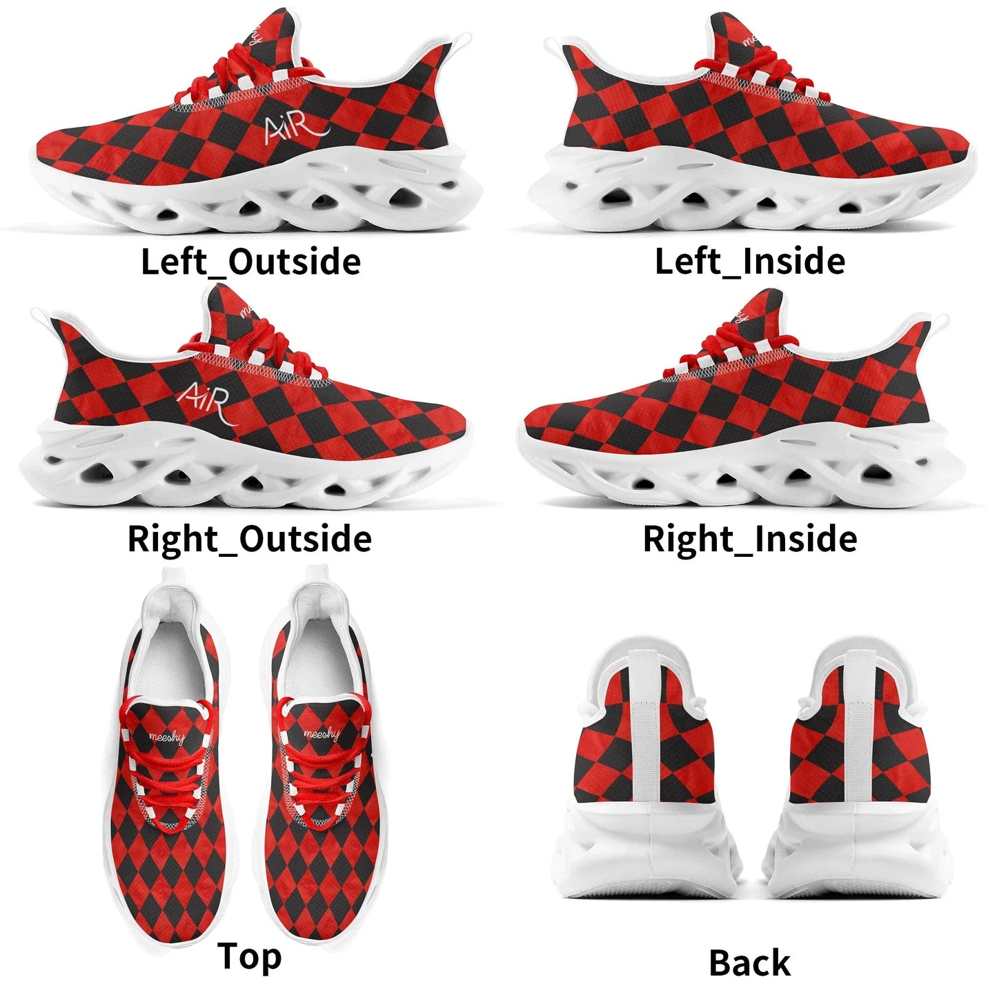 meeshy-air-athletic-sneaker-schwarz-rot-kariert-damen-sneaker-jlr-design-7 - JLR Design