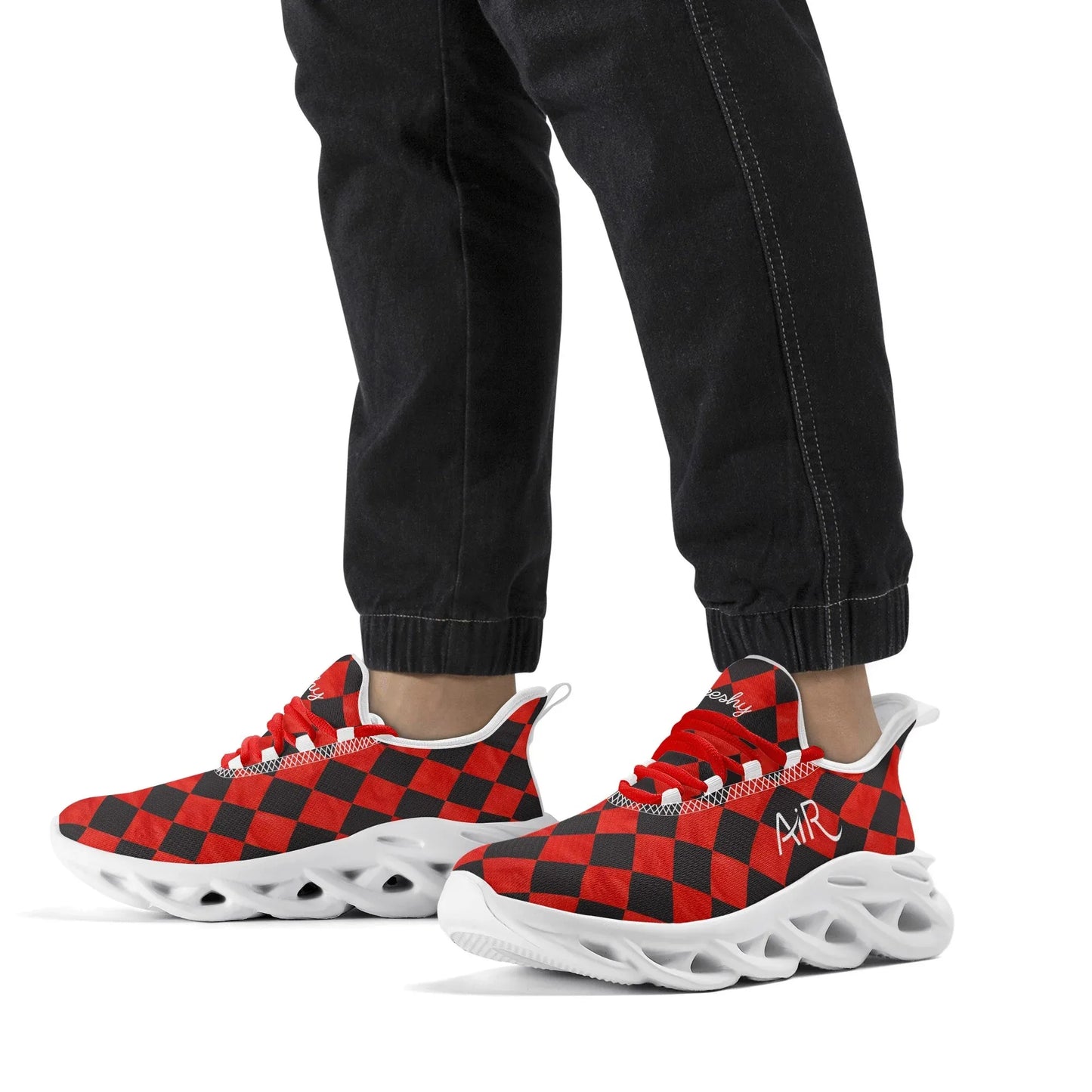 meeshy-air-athletic-sneaker-schwarz-rot-kariert-herren-sneaker-jlr-design-10 - JLR Design