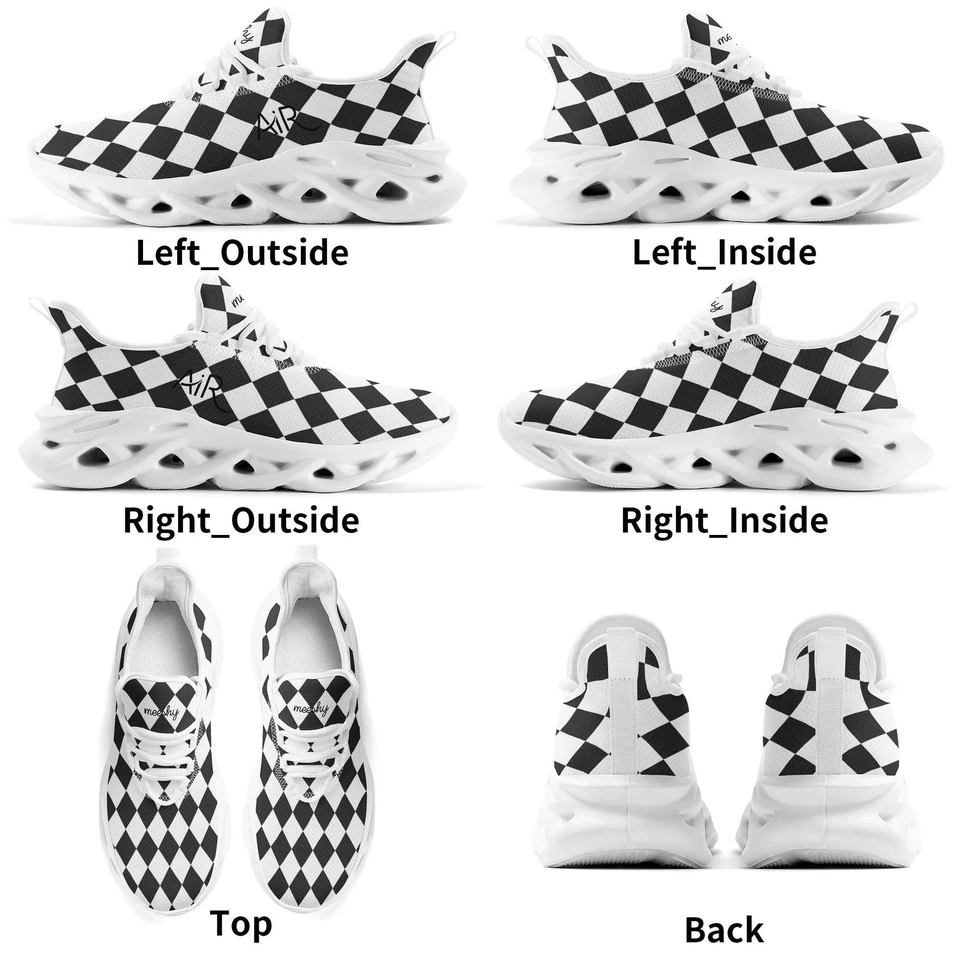 meeshy-air-athletic-sneaker-schwarz-weiss-kariert-damen-sneaker-jlr-design-5 - JLR Design