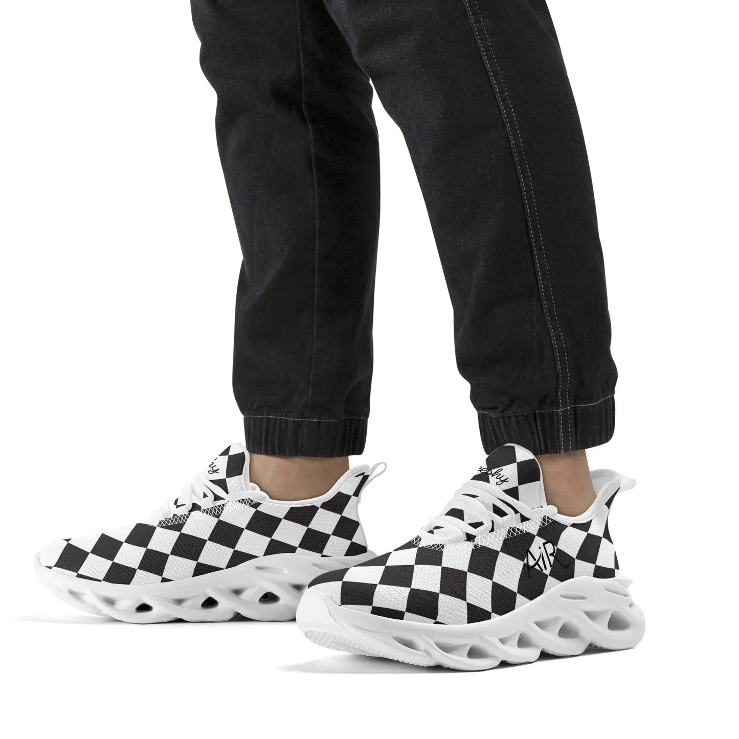 meeshy-air-athletic-sneaker-schwarz-weiss-kariert-herren-sneaker-jlr-design-10 - JLR Design