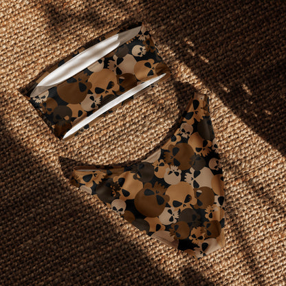 nachhaltiger-bandeau-bikini-brown-skull-recyceltes-material-mit-allover-druck-bikini-jlr-design-5 - JLR Design