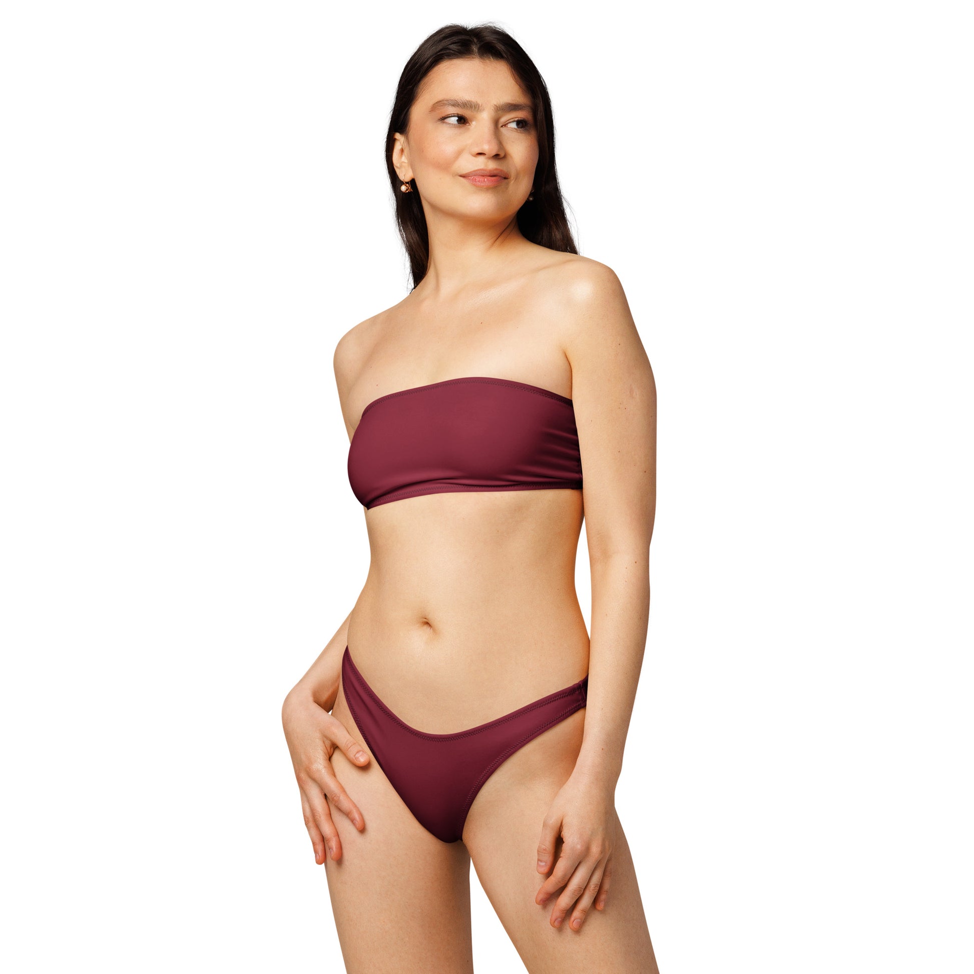 nachhaltiger-bandeau-bikini-burgund-recyceltes-material-mit-allover-druck-bikini-jlr-design-2 - JLR Design