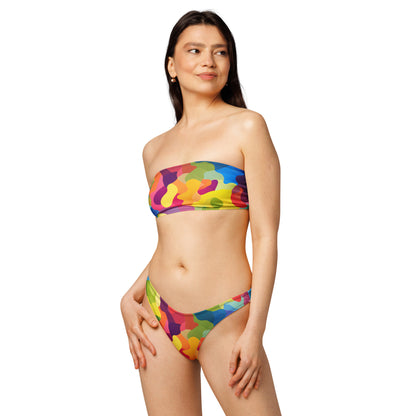 nachhaltiger-bandeau-bikini-colorful-camouflage-v4-recyceltes-material-mit-allover-druck-bikini-jlr-design-2 - JLR Design