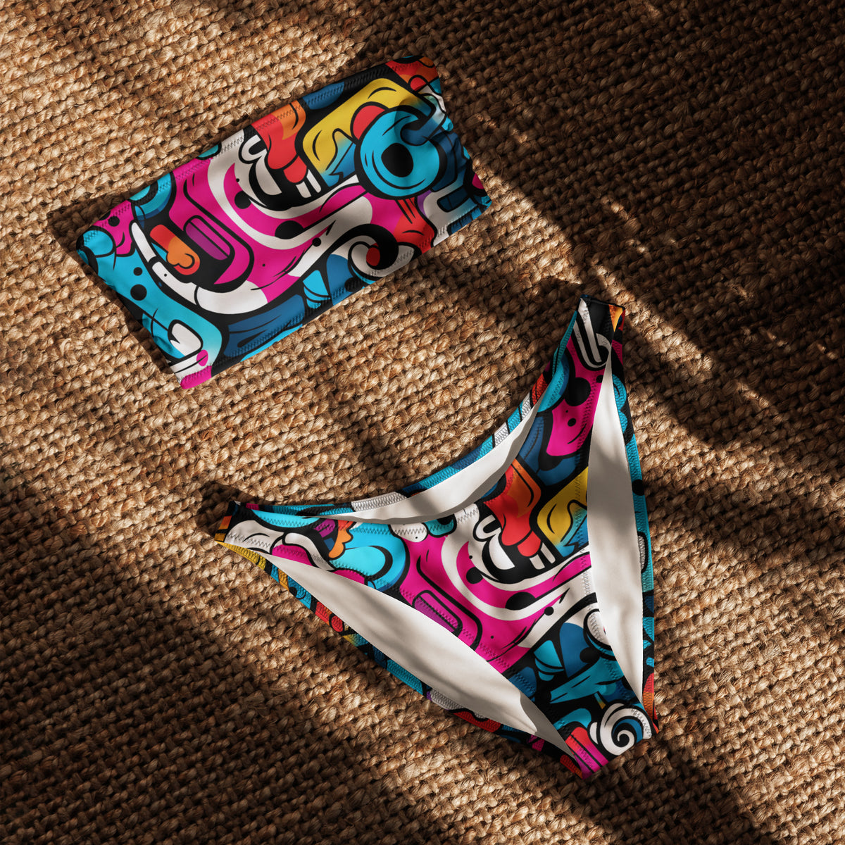 nachhaltiger-bandeau-bikini-colorful-graffiti-v2-recyceltes-material-mit-allover-druck-bikini-jlr-design-jlr-design-de-4 - JLR Design