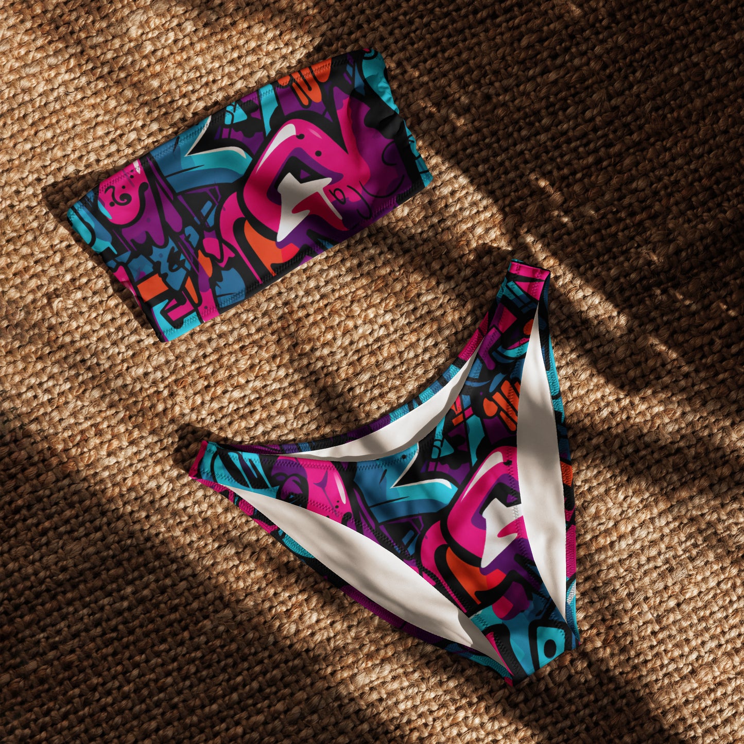 nachhaltiger-bandeau-bikini-colorful-graffiti-v3-recyceltes-material-mit-allover-druck-bikini-jlr-design-4 - JLR Design