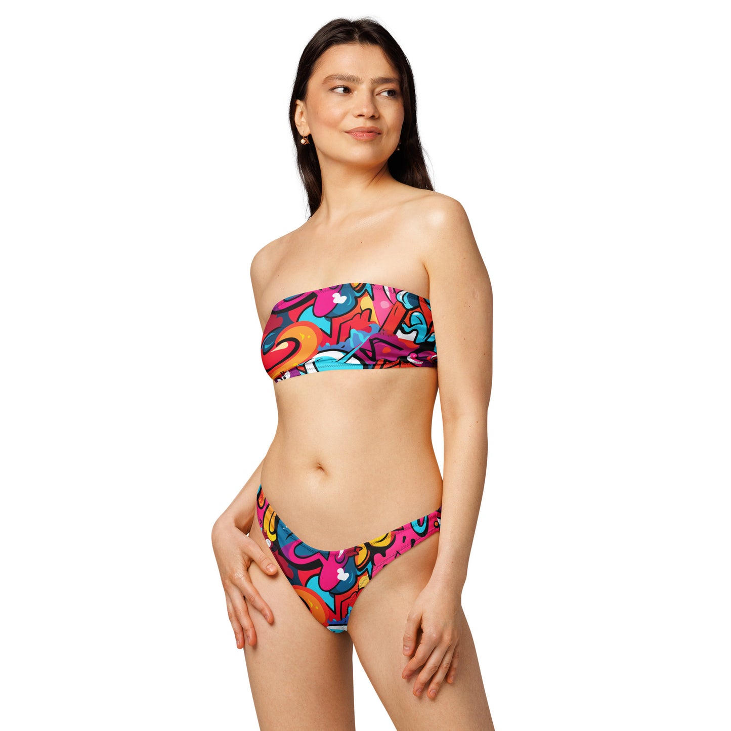 nachhaltiger-bandeau-bikini-colorful-graffiti-v6-recyceltes-material-mit-allover-druck-bikini-jlr-design-2 - JLR Design