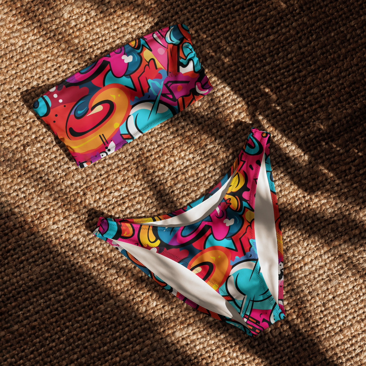 nachhaltiger-bandeau-bikini-colorful-graffiti-v6-recyceltes-material-mit-allover-druck-bikini-jlr-design-jlr-design-de-4 - JLR Design