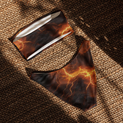 nachhaltiger-bandeau-bikini-golden-thunderbolt-recyceltes-material-mit-allover-druck-bikini-jlr-design-5 - JLR Design
