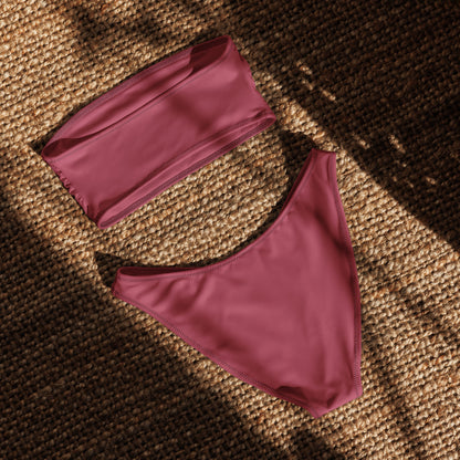 nachhaltiger-bandeau-bikini-hippie-pink-recyceltes-material-mit-allover-druck-bikini-jlr-design-5 - JLR Design