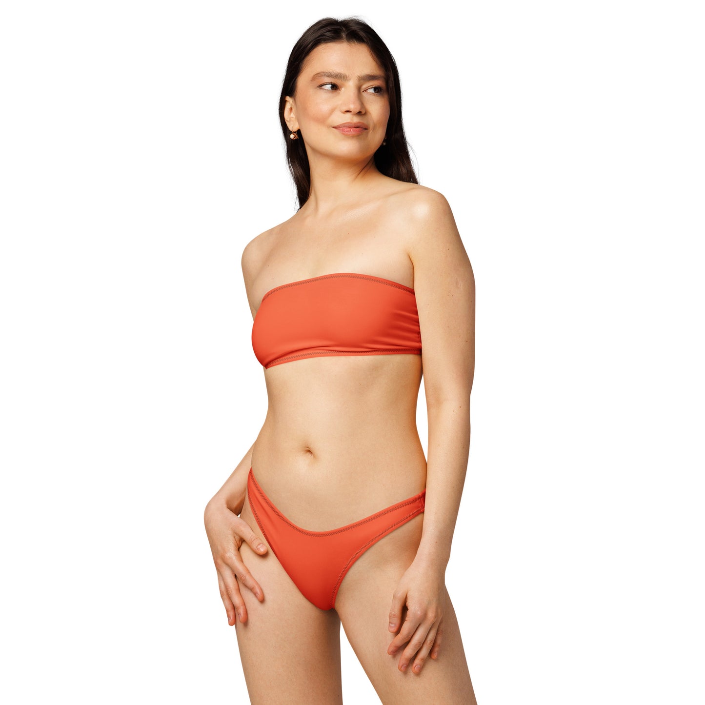nachhaltiger-bandeau-bikini-outrageous-orange-recyceltes-material-mit-allover-druck-bikini-jlr-design-2 - JLR Design