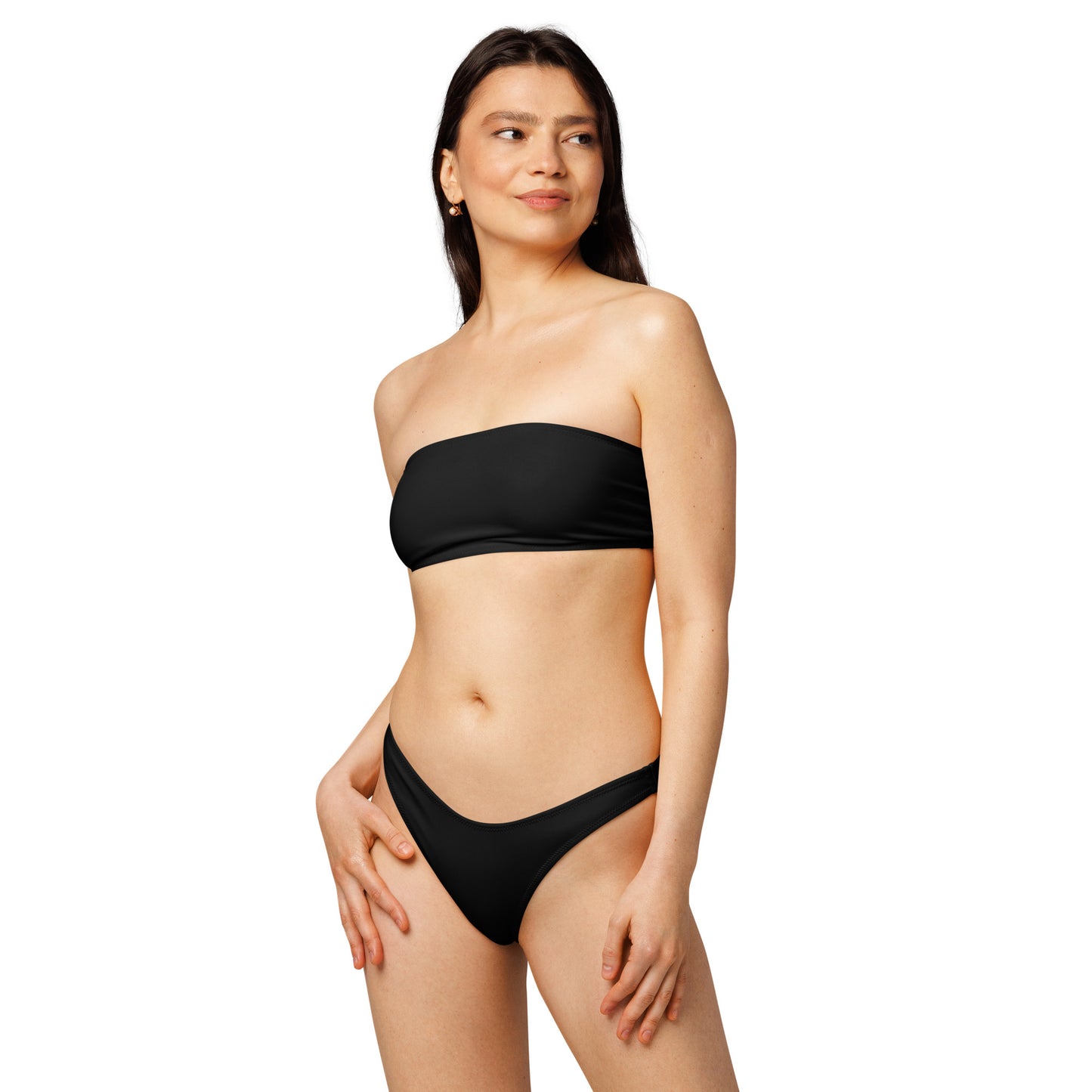 nachhaltiger-bandeau-bikini-schwarz-recyceltes-material-mit-allover-druck-bikini-jlr-design-2 - JLR Design