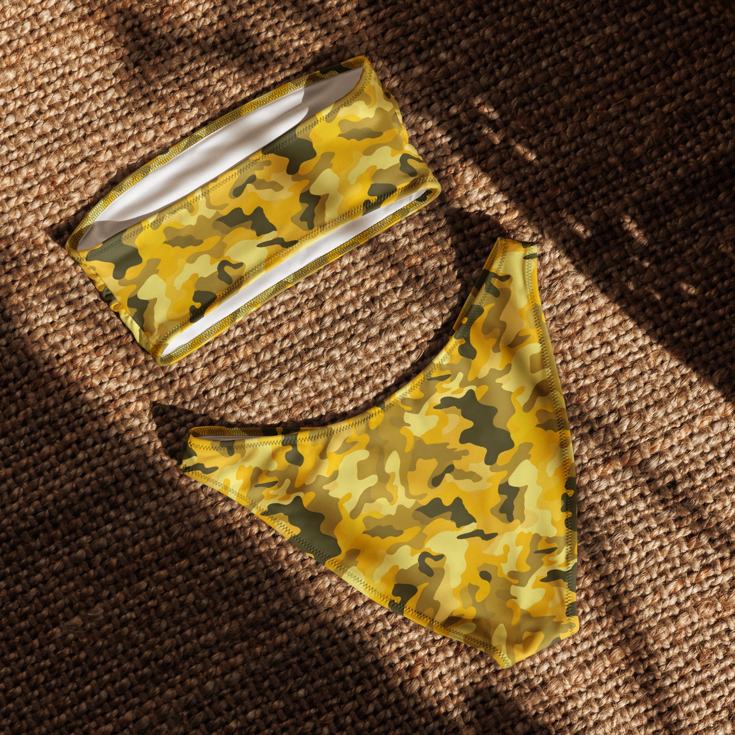 nachhaltiger-bandeau-bikini-yellow-camouflage-v1-recyceltes-material-mit-allover-druck-bikini-jlr-design-5 - JLR Design