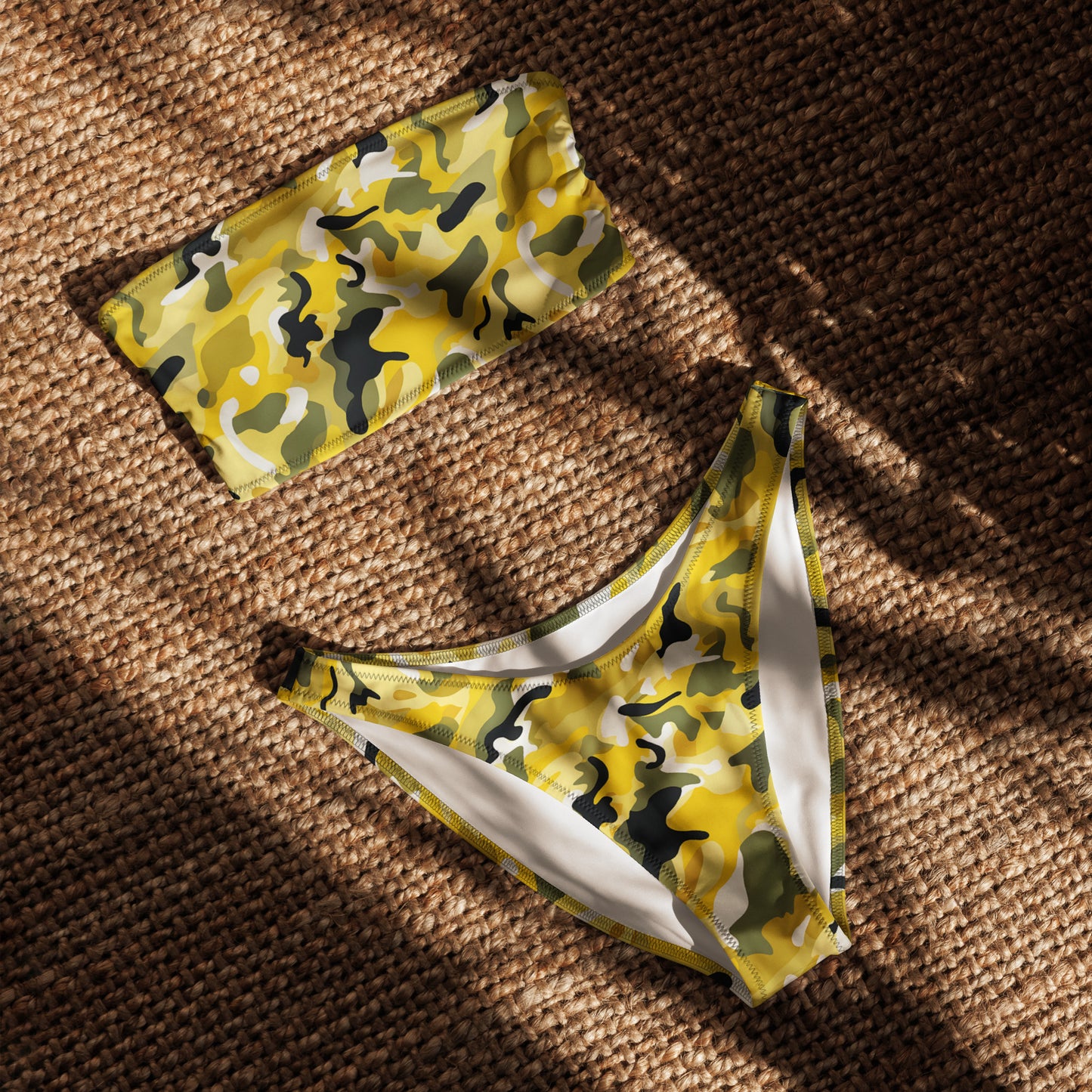 nachhaltiger-bandeau-bikini-yellow-camouflage-v4-recyceltes-material-mit-allover-druck-bikini-jlr-design-4 - JLR Design