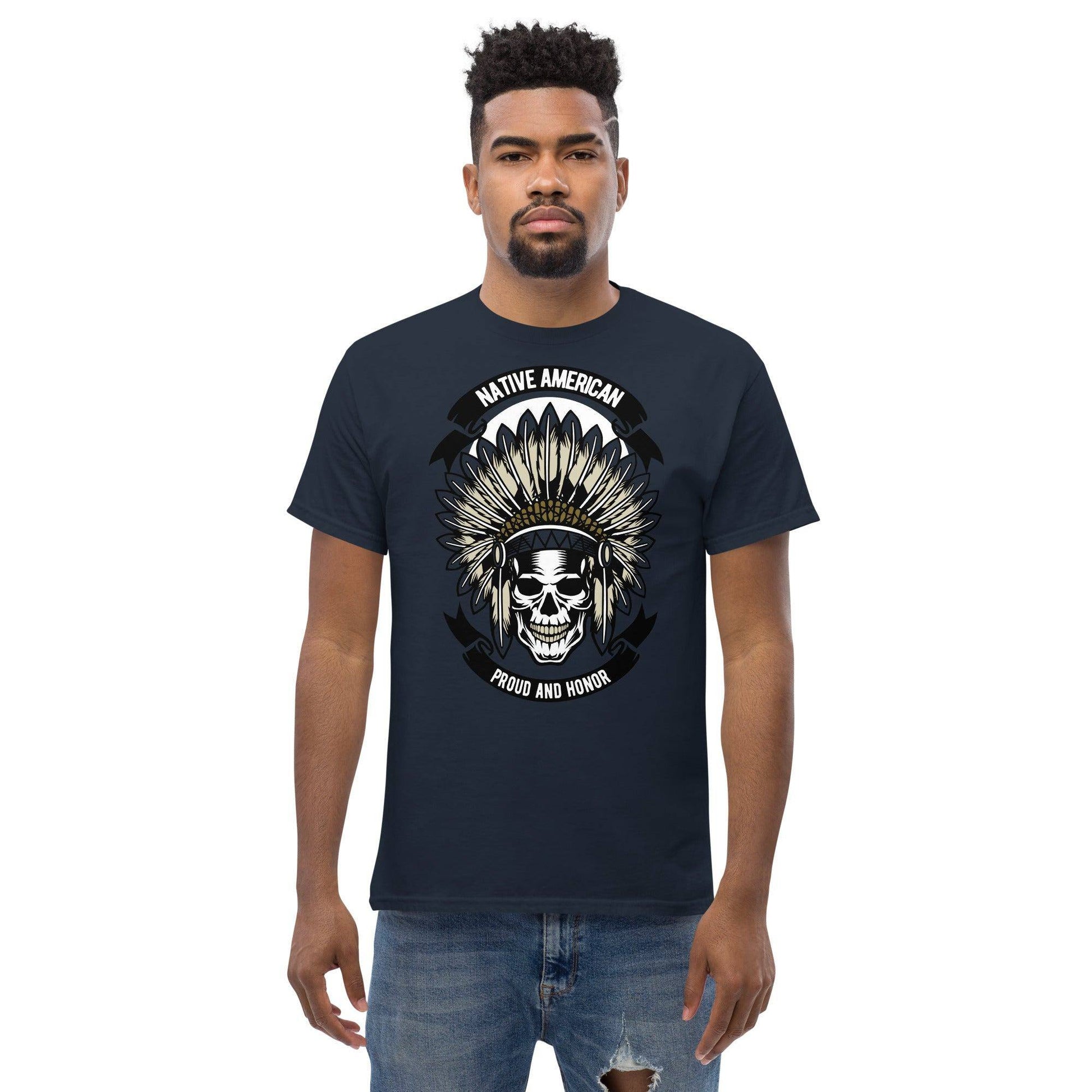 native-american-skull-herren-t-shirt-t-shirt-jlr-design-10 - JLR Design