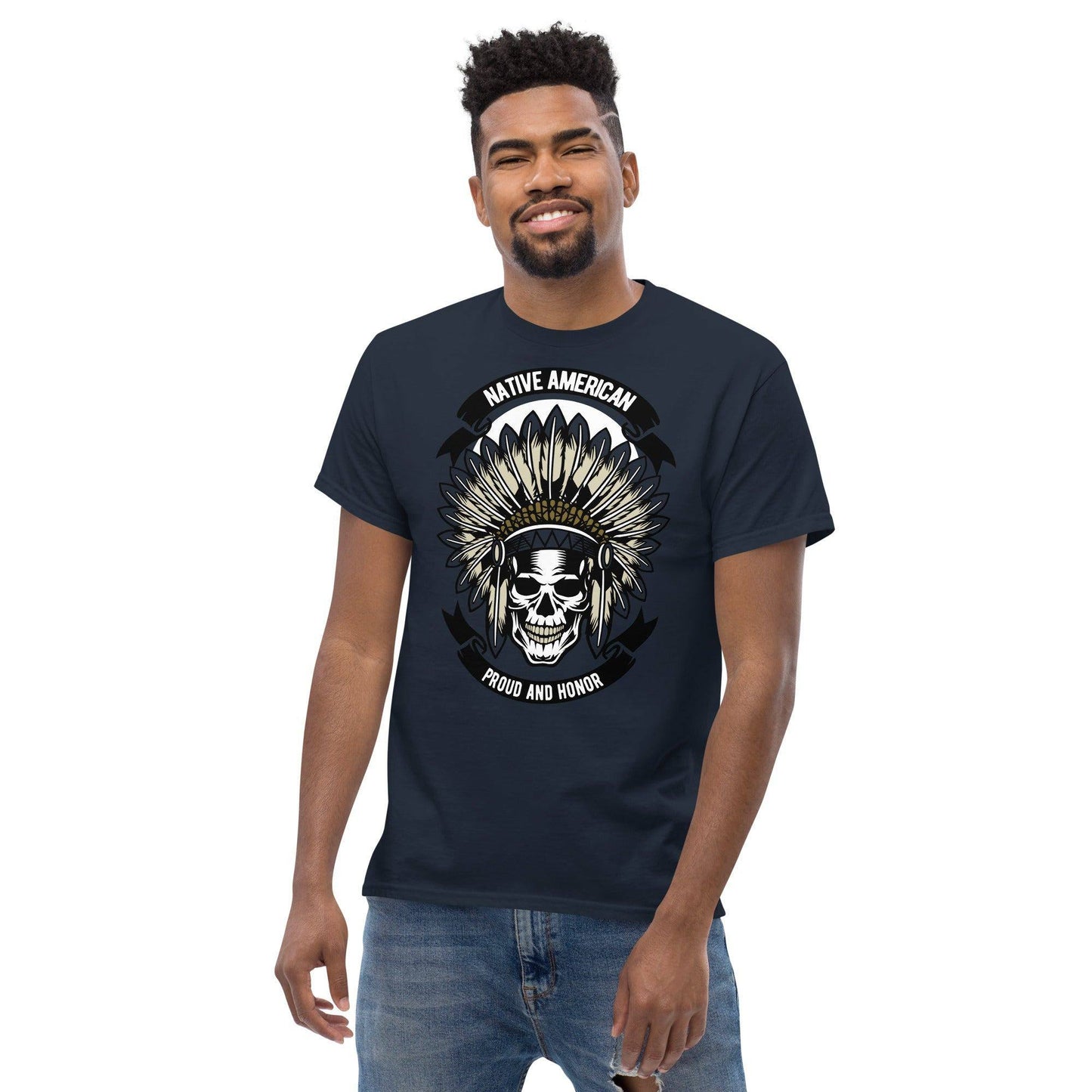 native-american-skull-herren-t-shirt-t-shirt-jlr-design-11 - JLR Design