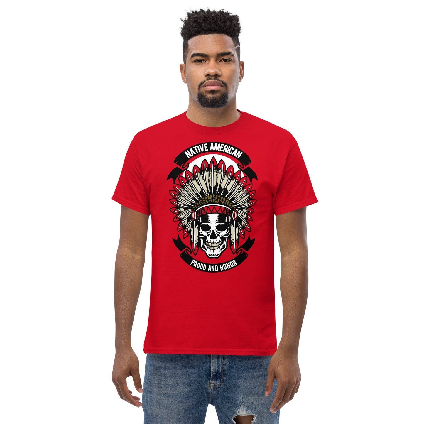 native-american-skull-herren-t-shirt-t-shirt-jlr-design-18 - JLR Design
