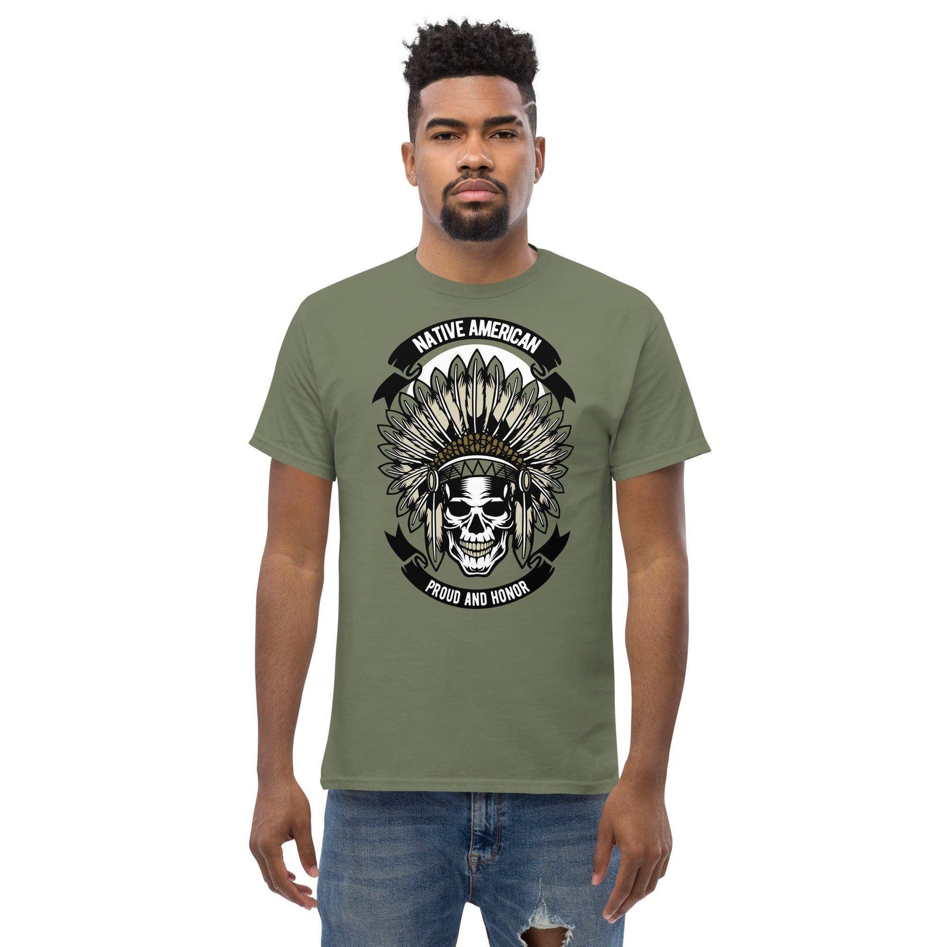 native-american-skull-herren-t-shirt-t-shirt-jlr-design-30 - JLR Design