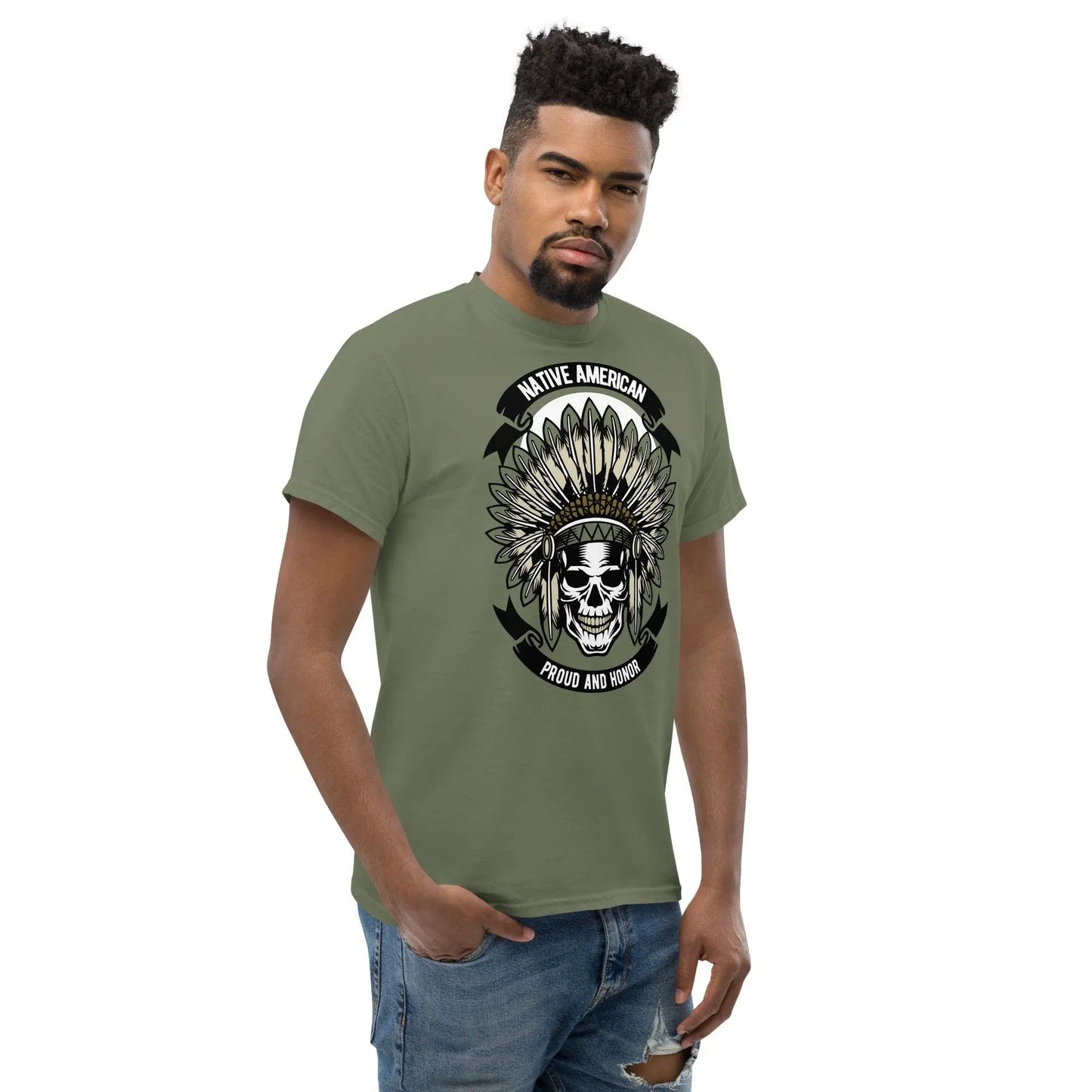native-american-skull-herren-t-shirt-t-shirt-jlr-design-33 - JLR Design