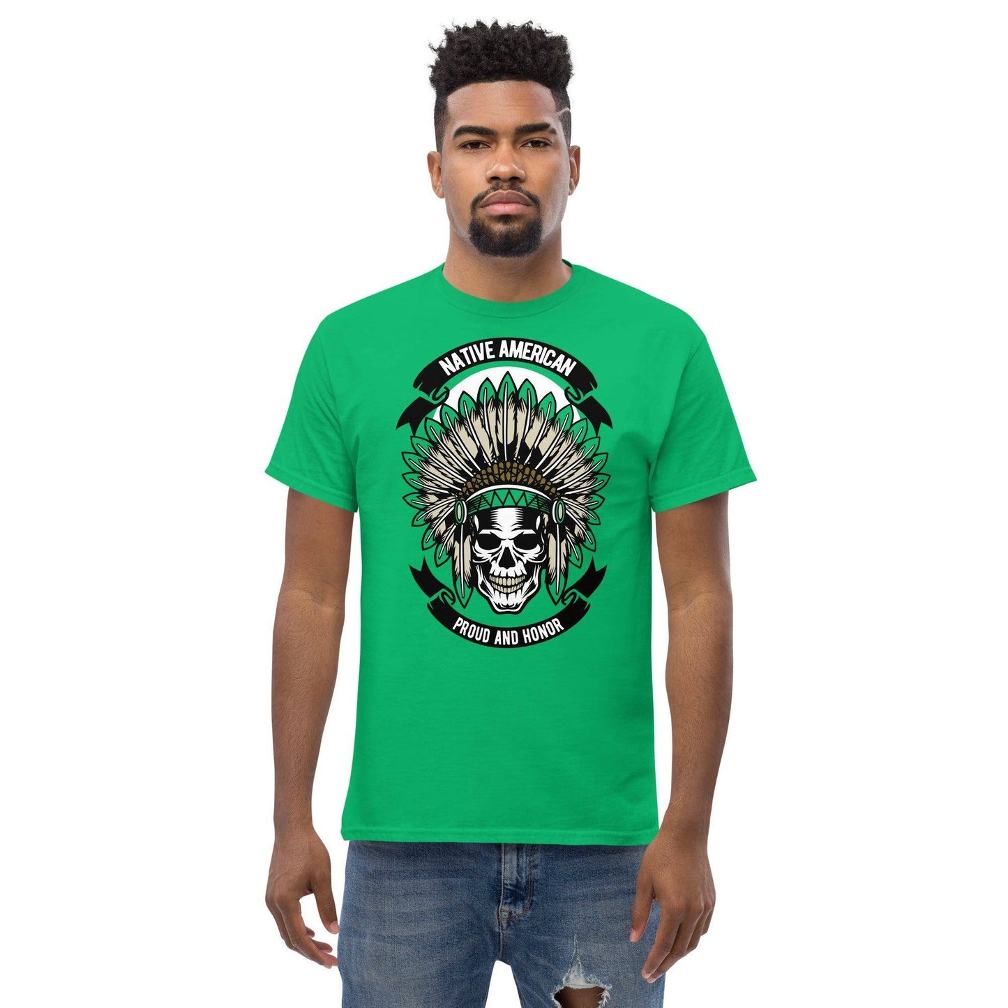 native-american-skull-herren-t-shirt-t-shirt-jlr-design-34 - JLR Design