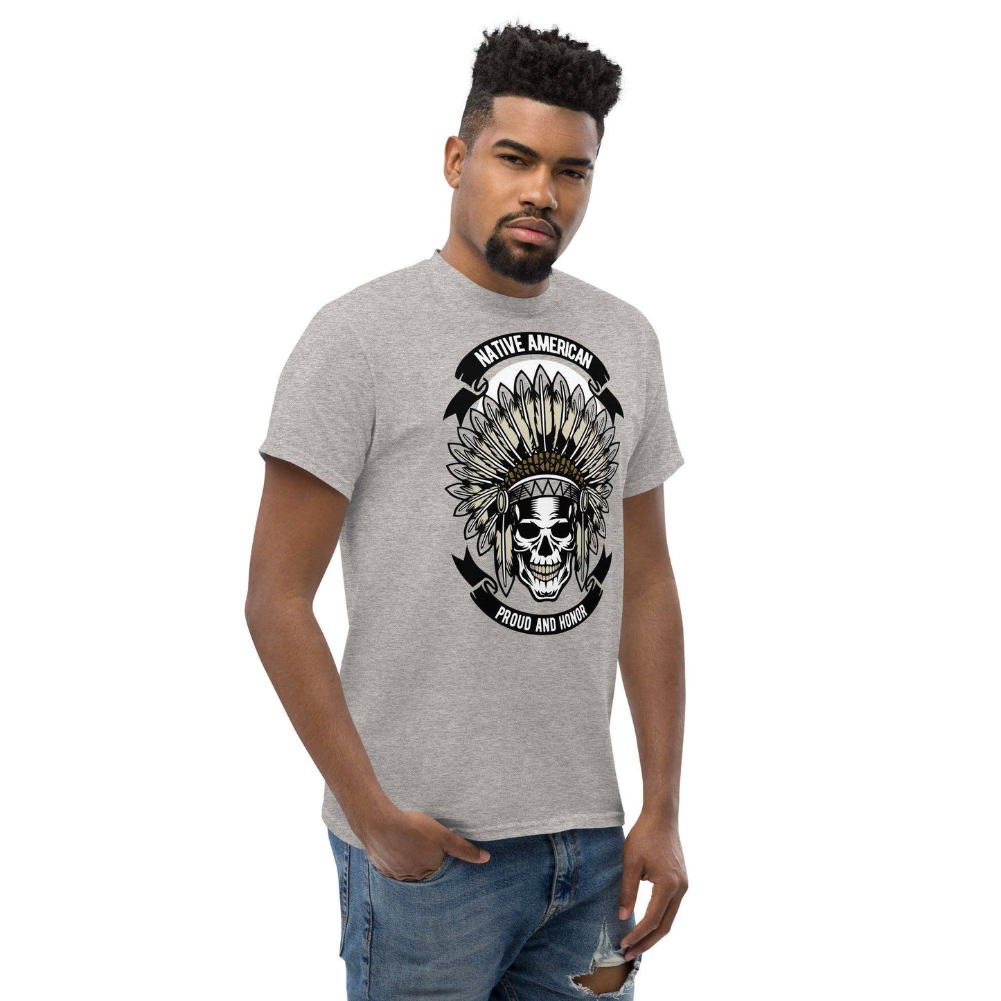 native-american-skull-herren-t-shirt-t-shirt-jlr-design-41 - JLR Design