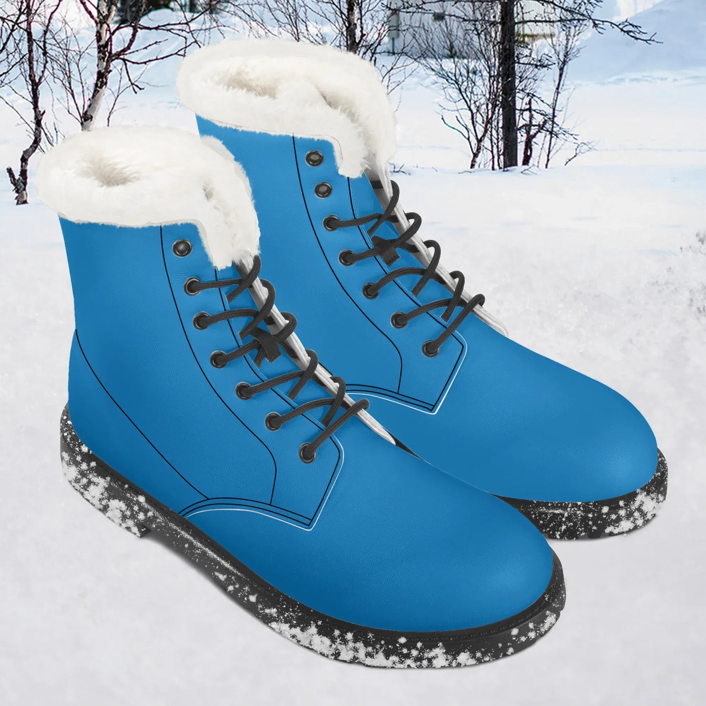 navy-blue-faux-fur-leder-boots-boots-jlr-design-1 - JLR Design
