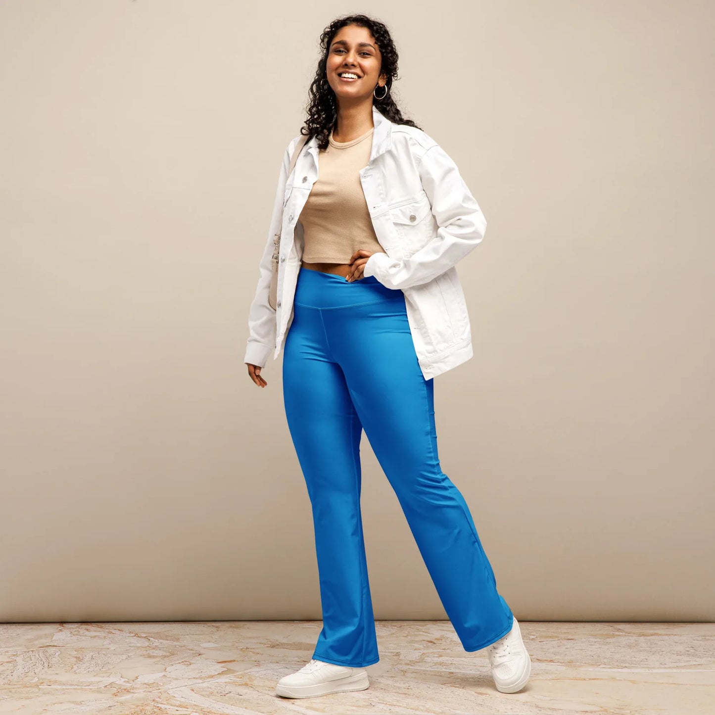 navy-blue-high-waist-flare-leggings-flare-leggings-jlr-design-2 - JLR Design