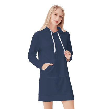 navy-damen-hoodiekleid-warmes-velvet-kapuzenkleid-aus-weichem-samt-fleece-hoodiekleid-jlr-design-1 - JLR Design