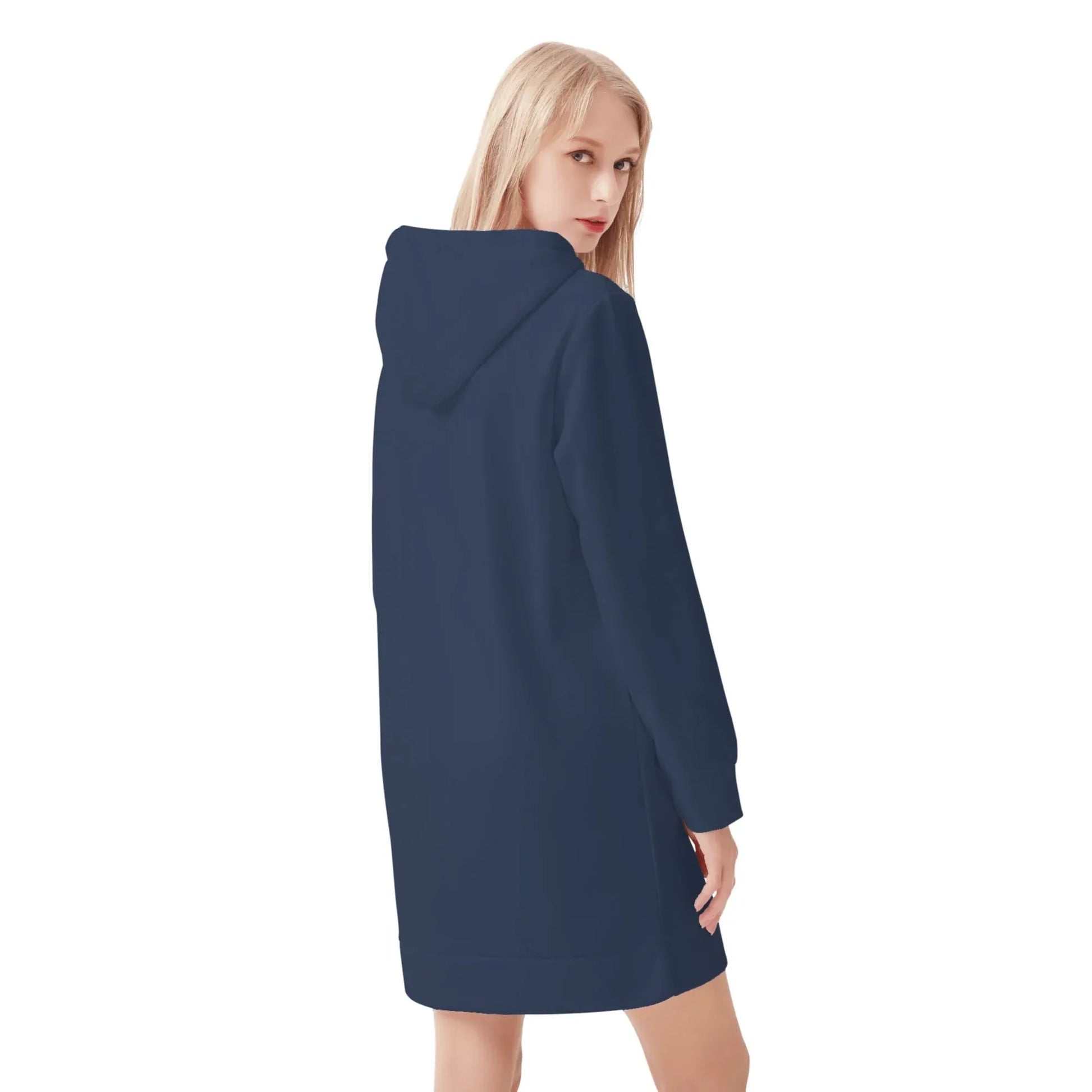 navy-damen-hoodiekleid-warmes-velvet-kapuzenkleid-aus-weichem-samt-fleece-hoodiekleid-jlr-design-2 - JLR Design