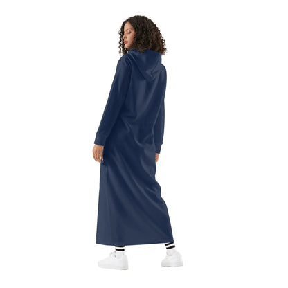 navy-damen-maxi-hoodiekleid-knochellanges-kapuzenkleid-aus-weich-angerautem-fleece-hoodiekleid-jlr-design-2 - JLR Design
