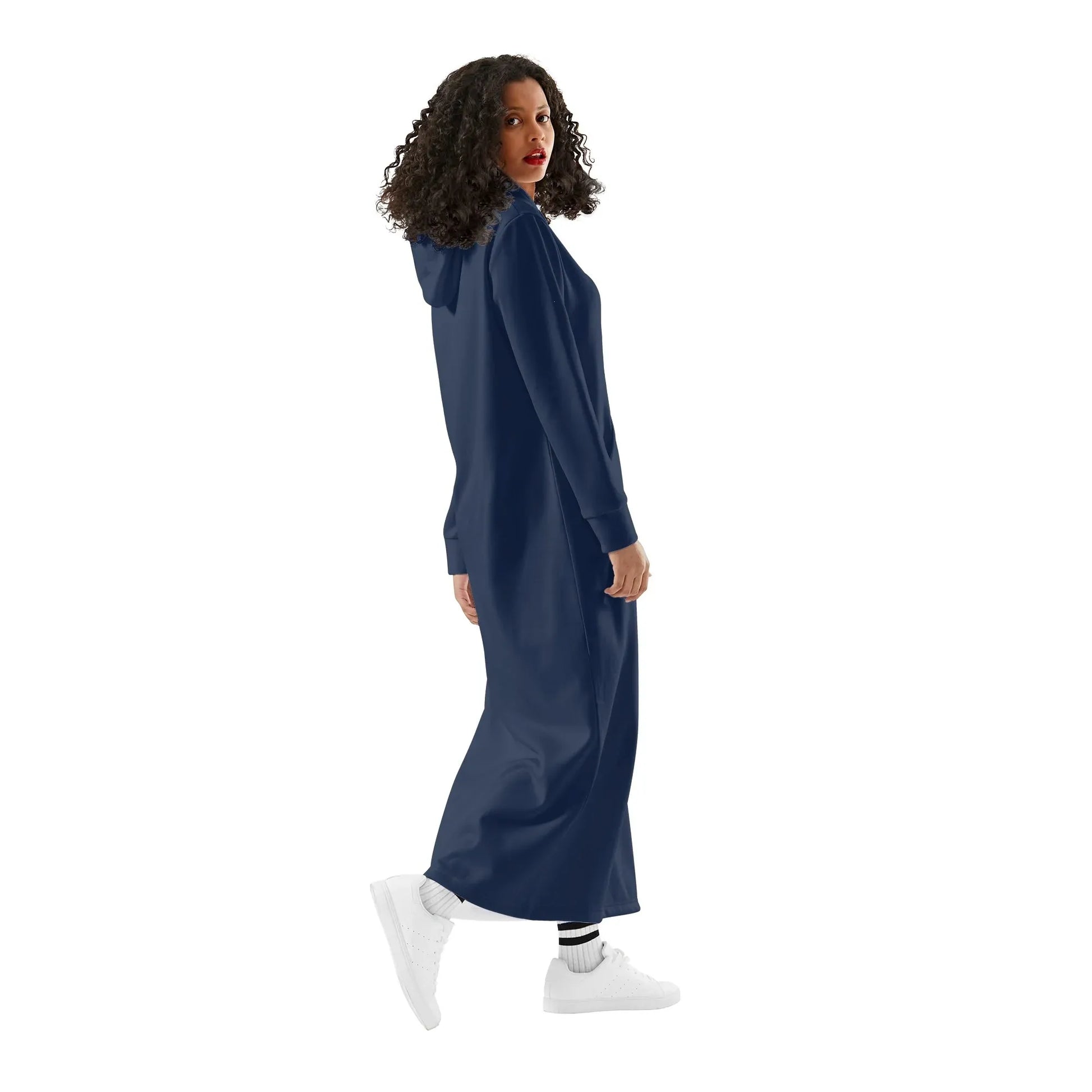 navy-damen-maxi-hoodiekleid-knochellanges-kapuzenkleid-aus-weich-angerautem-fleece-hoodiekleid-jlr-design-3 - JLR Design