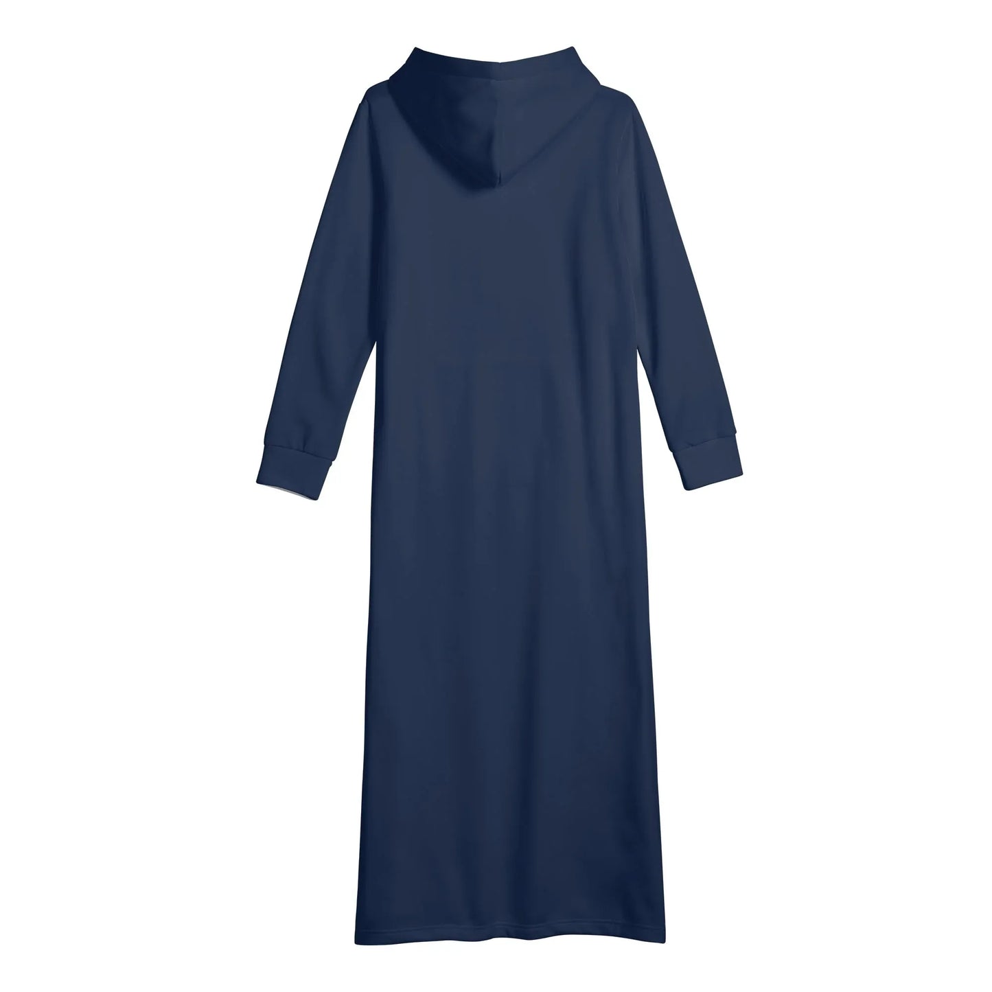 navy-damen-maxi-hoodiekleid-knochellanges-kapuzenkleid-aus-weich-angerautem-fleece-hoodiekleid-jlr-design-5 - JLR Design