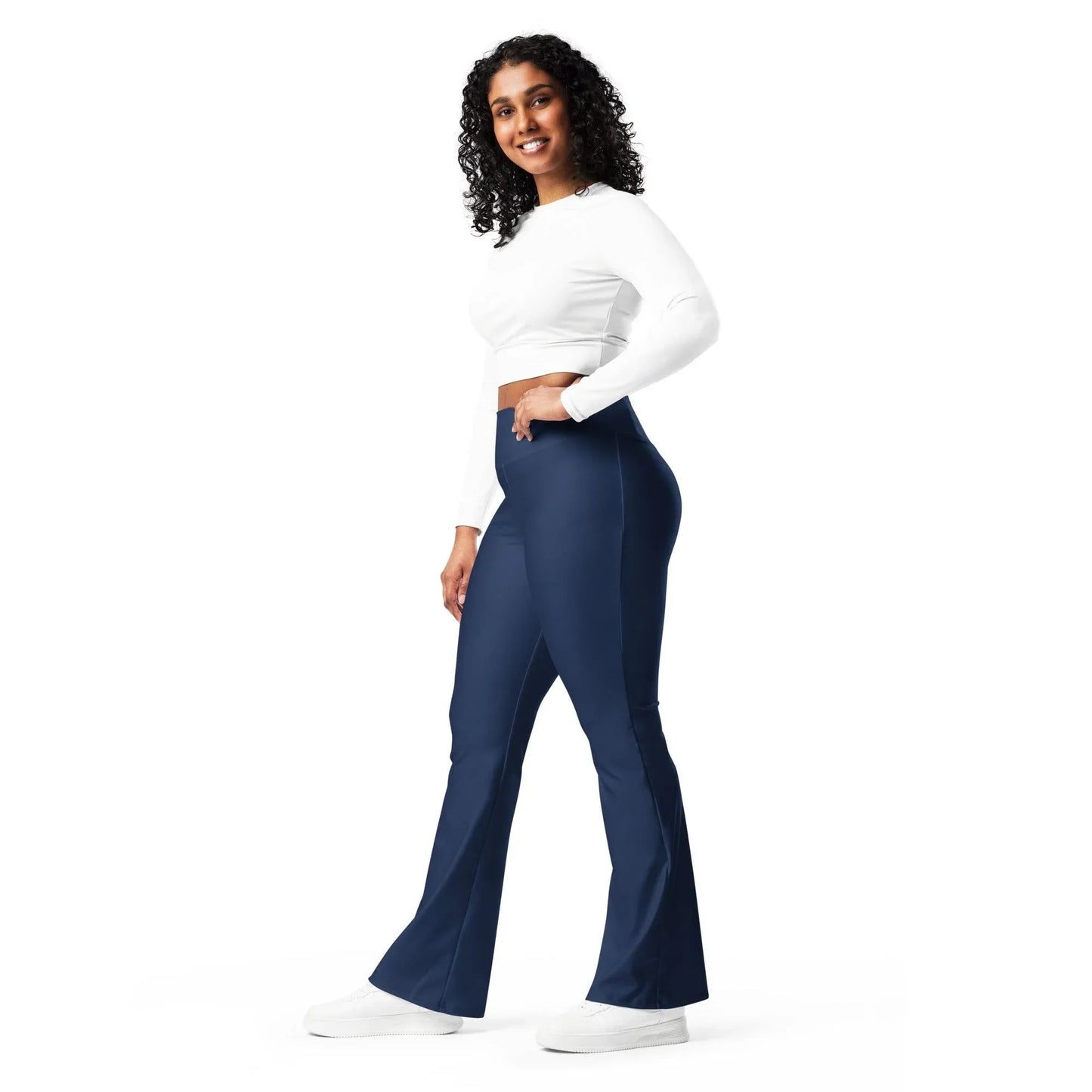 navy-high-waist-flare-leggings-flare-leggings-jlr-design-11 - JLR Design