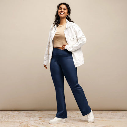 navy-high-waist-flare-leggings-flare-leggings-jlr-design-2 - JLR Design
