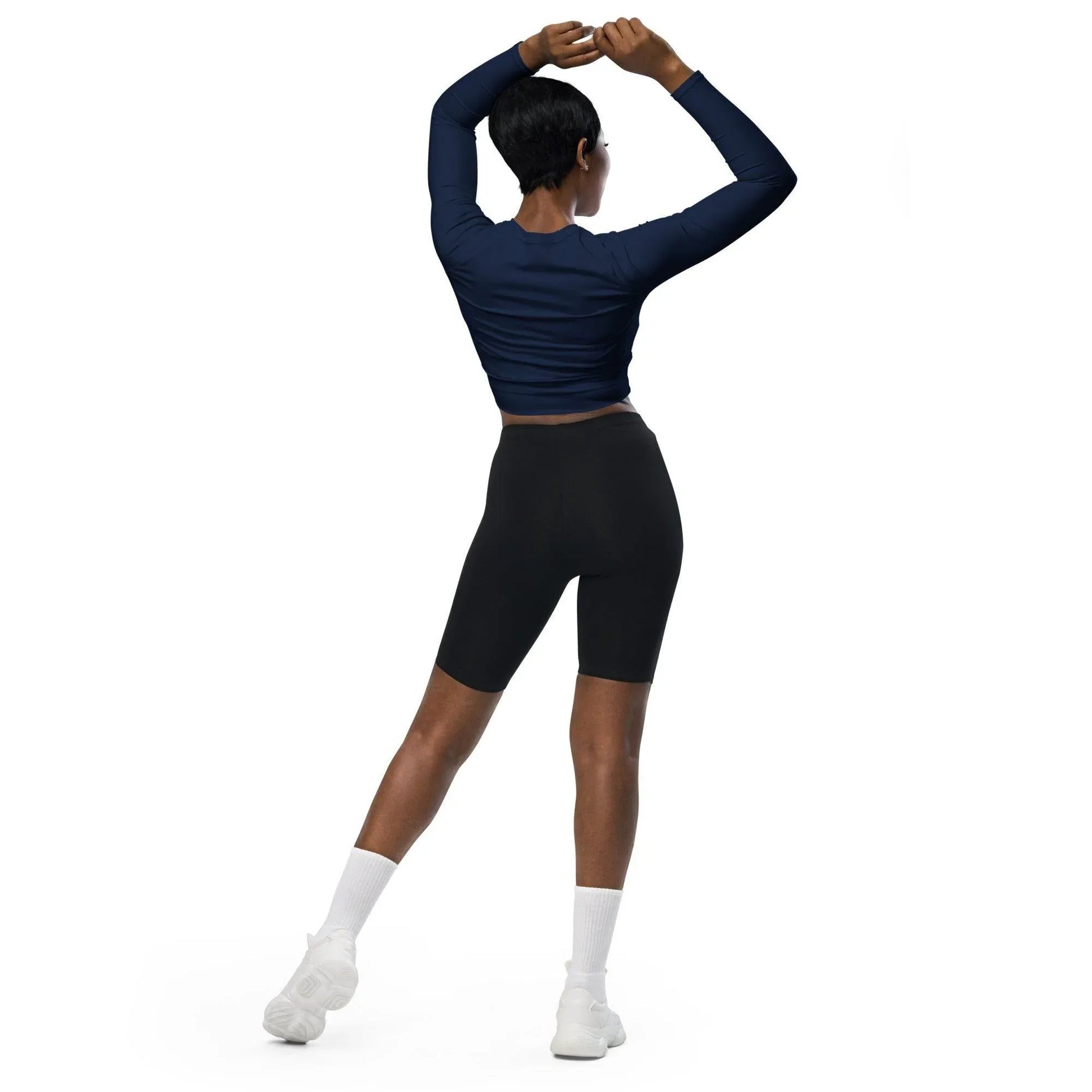 navy-long-sleeve-damen-crop-top-long-sleeve-crop-top-jlr-design-3 - JLR Design