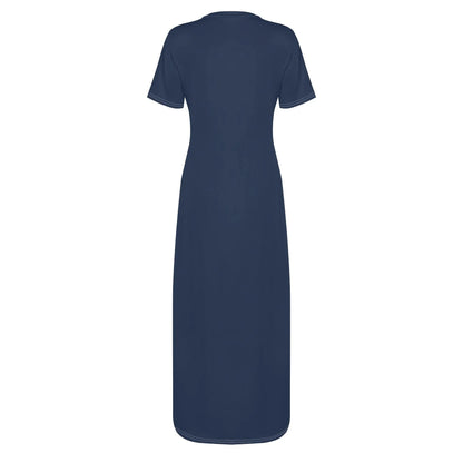 navy-short-sleeve-long-dress-long-dress-jlr-design-4 - JLR Design