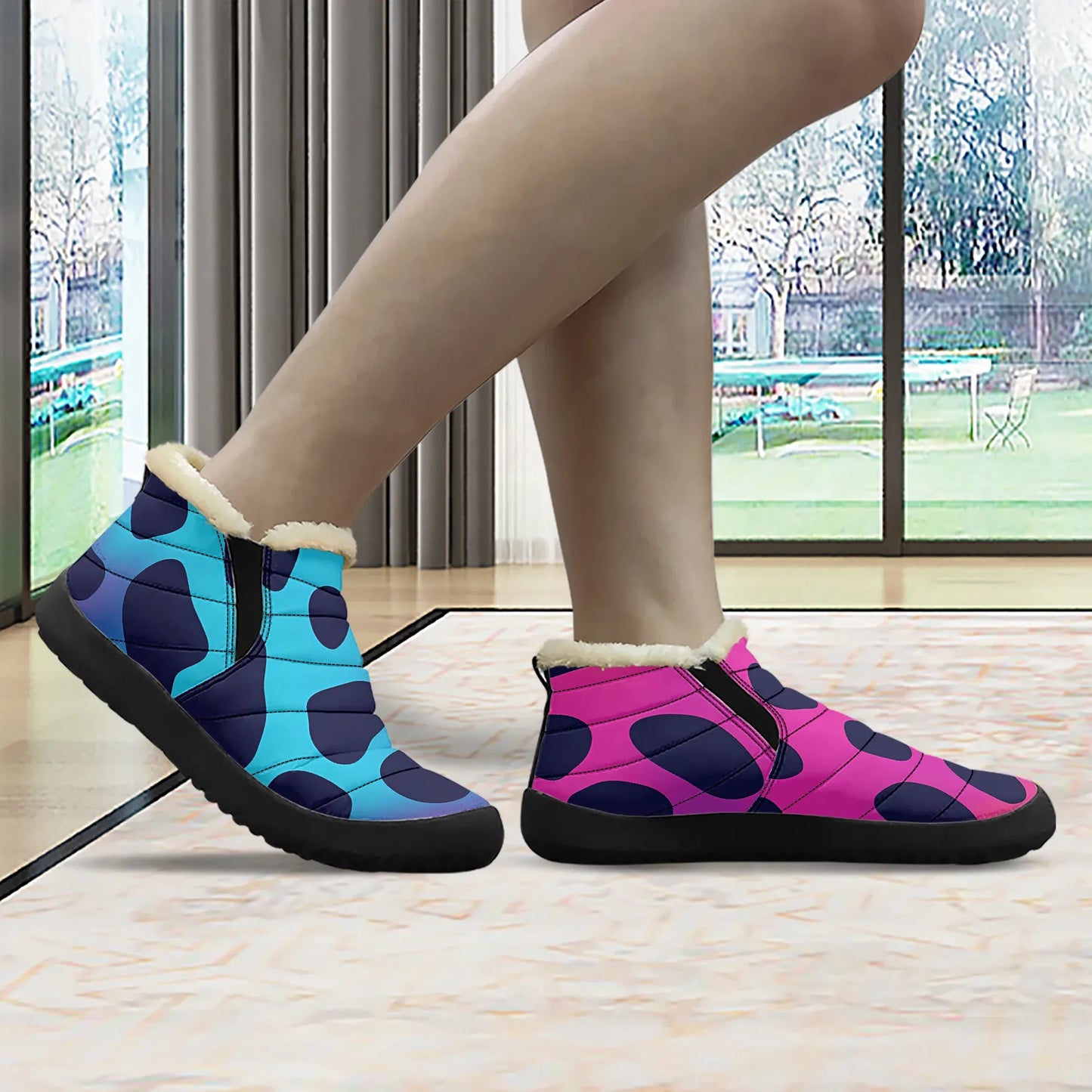 neon-leopard-faux-fur-slipper-slipper-jlr-design-3 - JLR Design