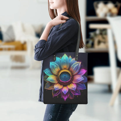 neon-sonnenblume-2-pu-leder-handtasche-handtasche-jlr-design-5 - JLR Design