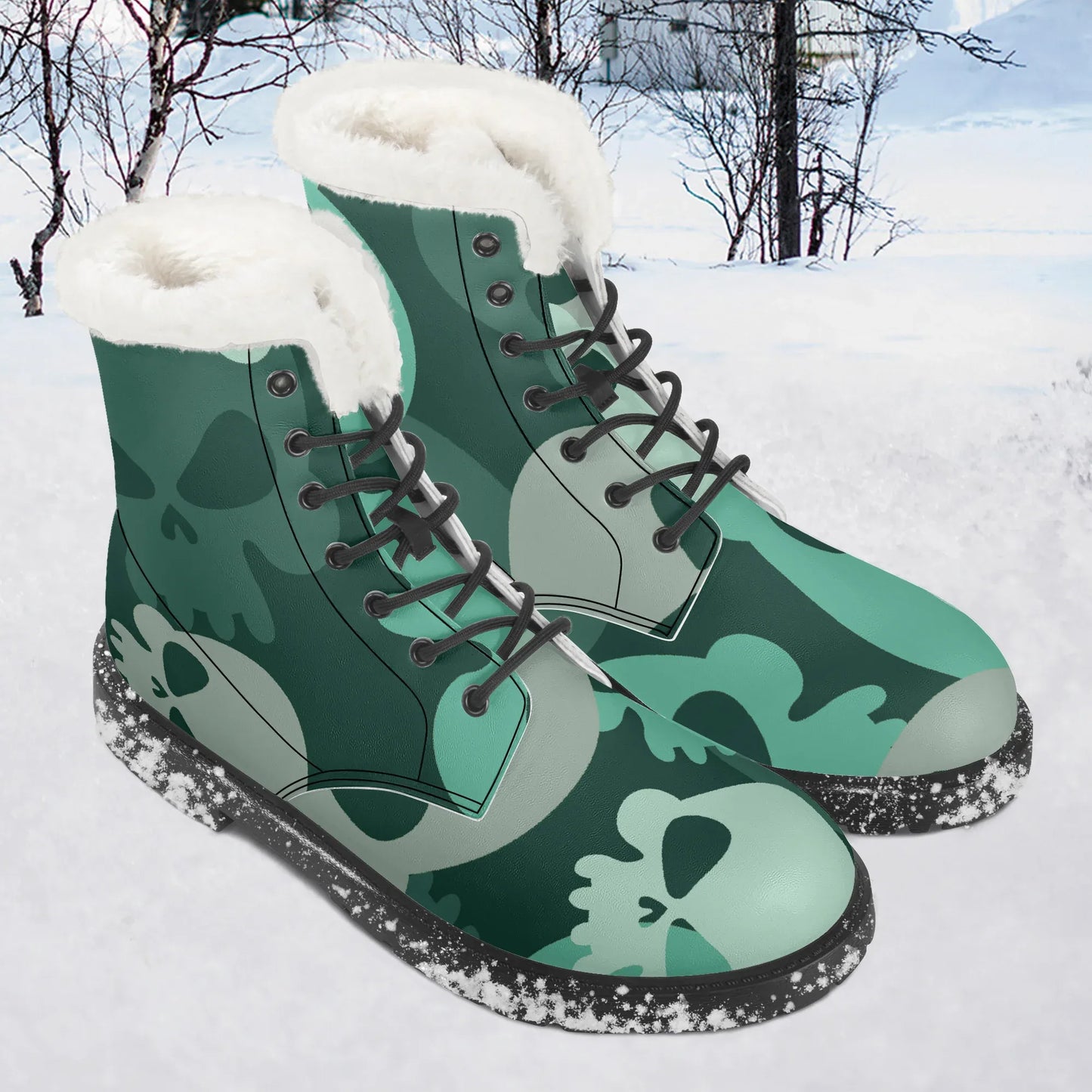niagara-skull-faux-fur-leder-boots-boots-jlr-design-1 - JLR Design