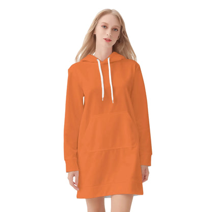 orange-damen-hoodiekleid-warmes-velvet-kapuzenkleid-aus-weichem-samt-fleece-hoodiekleid-jlr-design-3 - JLR Design